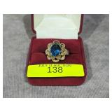 STERLING SILVER ~2.5CT BLUE TOPAZ RING, SZ-8