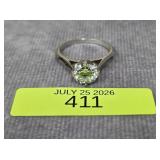 STERLING SILVER ~2CT CZ ENGAGEMENT RING, SZ-9