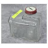 VINTAGE LOG CABIN SYRUP GLASS STILL BANK