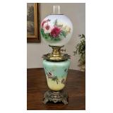 26' HANDPAINTED GWTW OIL LAMP