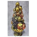 1967 METALLIC GLAZED CERAMIC 16' FRUIT TOPIARY