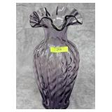 11' FENTON GLASS AMETHYST VASE