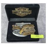 3.5' HARLEY DAVIDSON BRASS & PEWTER BELT BUCKLE
