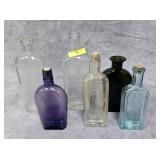 LOT OF 6- VINTAGE GLASS MEDICINE BOTTLES