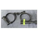 SET OF 11' CAST IRON HAND SHACKLES