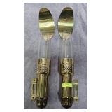 PAIR OF 14' BRASS WALL LANTERNS