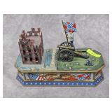 10' CAST IRON FORT SUMTER MECHANICAL BANK