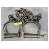 PAIR OF 50' CAST IRON LEG SHACKLES