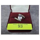 STERLING SILVER ~2CT AMETHYST RING, SZ-7