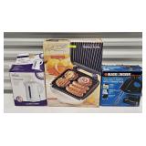INDOOR GRILL, HAND MIXER & KETTLE LOT
