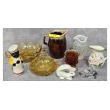 LOT OF ASST. VINTAGE GLASS & POTTERY