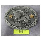4' CONFEDERATE STATES PEWTER BELT BUCKLE
