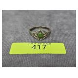 STERLING SILVER JADE RING, SZ-7