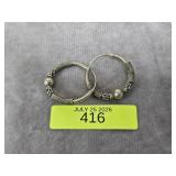 1' STERLING SILVER HOOP EARRINGS