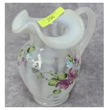 6' FENTON GLASS PAINTED PITCHER