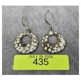 PAIR OF 1.5' HAMMERED STERLING HOOK EARRINGS