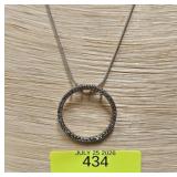 18' STERLING SILVER CZ PENDANT NECKLACE