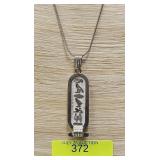 HEAVY 16' STERLING EGYPTIAN PENDANT NECKLACE