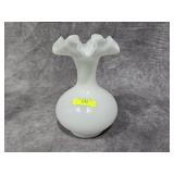 8' FENTON GLASS MILK GLASS VASE