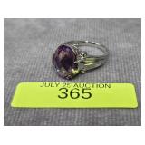 STERLING SILVER ~6CT PURPLE TOPAZ RING, SZ-8