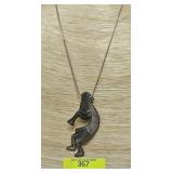 16' STERLING SILVER KOKOPELLI DANCER NECKLACE