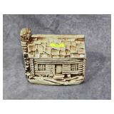 VINTAGE MCCOY POTTERY LOG CABIN COOKIE JAR