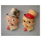 PAIR OF VINTAGE 9' CHALKWARE STRING HOLDERS