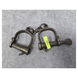 SET OF 8' CAST IRON HAND SHACKLES W/ KEYS