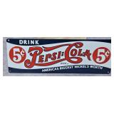 19' X 6.5' METAL PEPSI-COLA SIGN