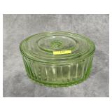 8' ANCHOR HOCKING VASELINE GLASS REFRIGERATOR DISH