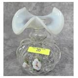 6' FENTON GLASS PAINTED VASE