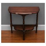 20' ANTIQUE MAHOGANY HALF MOON TABLE