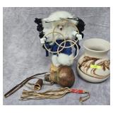 NATIVE AMERICAN POTTERY, FIGURES & MORE
