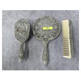 3- PC. VINTAGE SILVERPLATE DRESSER SET