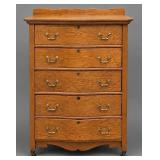 ANTIQUE 5-DRAWER OAK CHEST