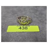 STERLING SILVER IRISH CLADDAGH RING, SZ-10