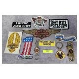 LOT OF ASST. HARLEY DAVIDSON STICKERS & KEYCHAINS