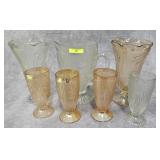 7- PIECE LOT IRIS & HERRINGBONE GLASS