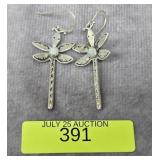 PAIR OF STERLING SILVER DRAGONFLY EARRINGS