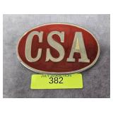 3' ENAMEL ON BRASS 'CSA' BELT BUCKLE