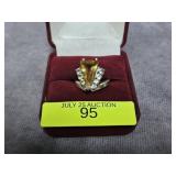 STERLING SILVER ~4CT CITRINE RING, SZ-6