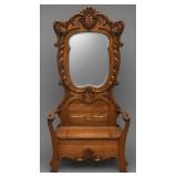 ANTIQUE TIGER OAK HALL TREE