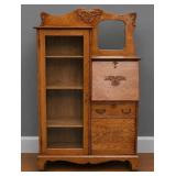 ANTIQUE OAK SIDE BY SIDE BOOKCASE