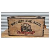 VINTAGE MOOSE HEAD BEER WOODEN BOX