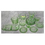 LOT OF ASST. VINTAGE VASELINE GLASS