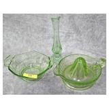 3- PC. LOT OF ASST. VASELINE GLASS