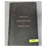 1865 LEGISLATIVE OBSEQUIES OF PRESIDENT LINCOLN