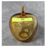 3.5' BLOWN GLASS APPLE PAPERWEIGHT