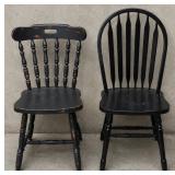 2- BLACK PAINTED SIDE CHAIRS