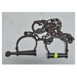 PAIR OF 58' METAL LEG SHACKLES W/ KEY